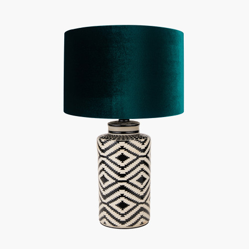 Chirala Tall Ikat Lamp & Bow 40cm Green shade