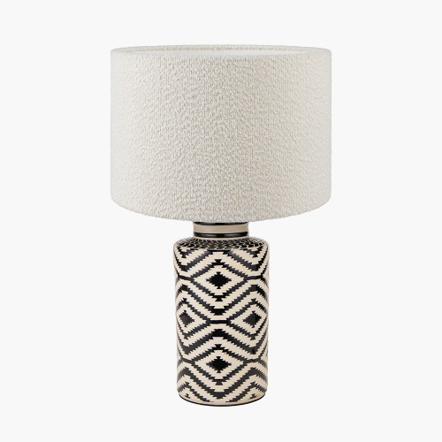 Chirala Tall Ikat Lamp & rouen 35cm white shade