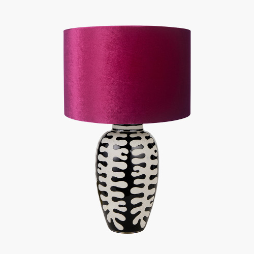 Elkorn Tall Coral Lamp/Bow 35cm raspberry shade