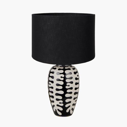 Elkorn Tall Coral Lamp/lino35cm Black shade