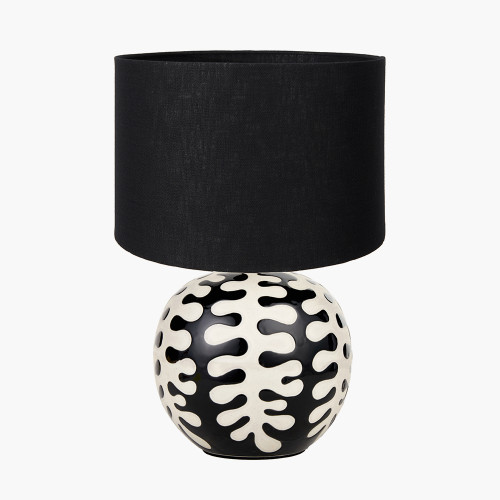 Elkorn Coral Lamp/lino 30cm Black shade
