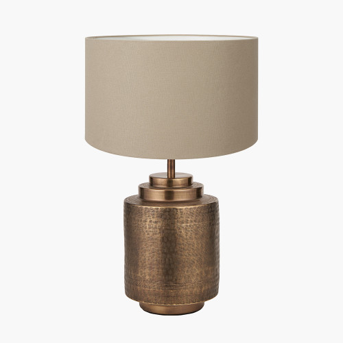Zuri Brass Lamp & Henry 40cm taupe shade