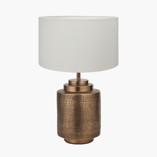 Zuri Brass Lamp & Henry 40cm white shade