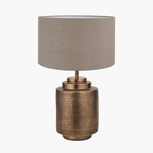 Zuri Brass Lamp & edward 40cm natural shade