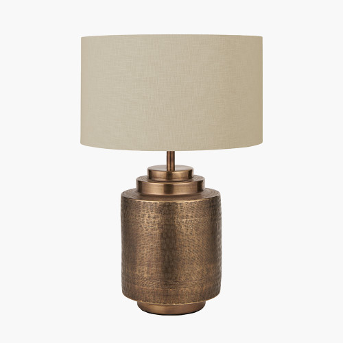 Zuri Brass Lamp & lino 40cm cream shade