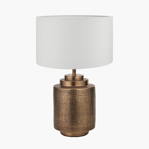 Zuri Brass Lamp & lino 40cm white shade