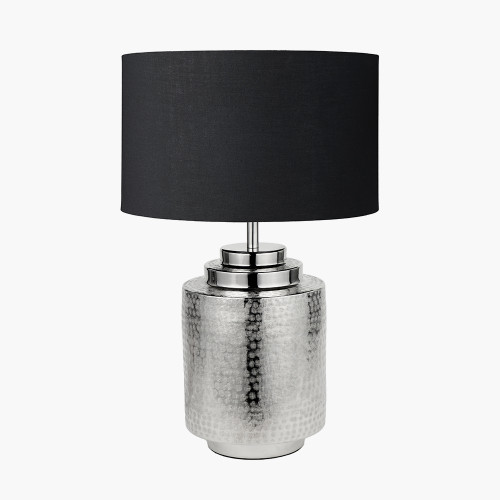Zuri silver Lamp & Harry 40cm Black shade