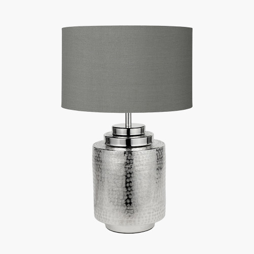 Zuri silver Lamp & Harry 40cm steel grey shade