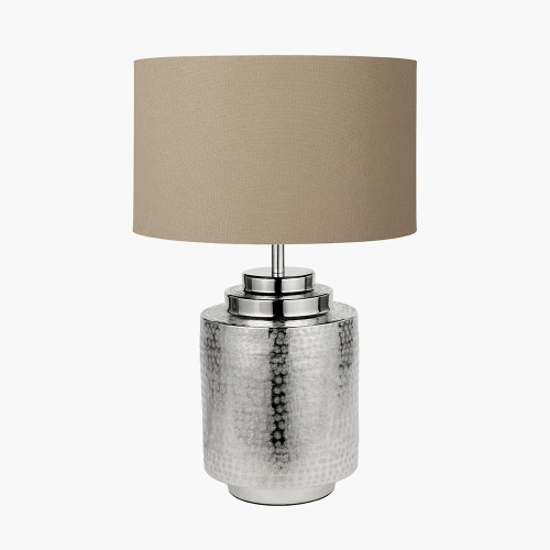 Zuri silver Lamp & Henry 40cm taupe shade