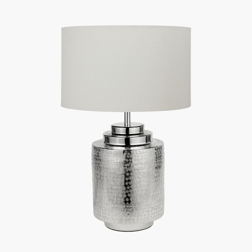 Zuri silver Lamp & Henry 40cm white shade
