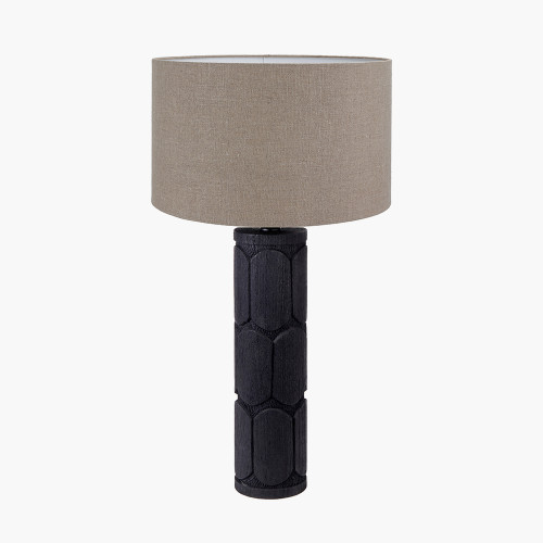 Aurelia blk Lamp & Edward 35cm natural shade