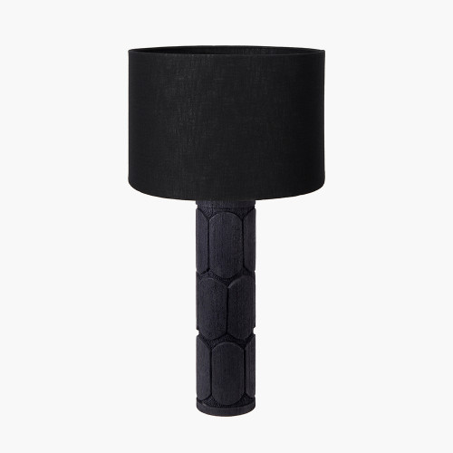 Aurelia blk Lamp & lino 35cm black shade