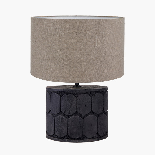 Cezara black Lamp & Edward 35cm Natural shade