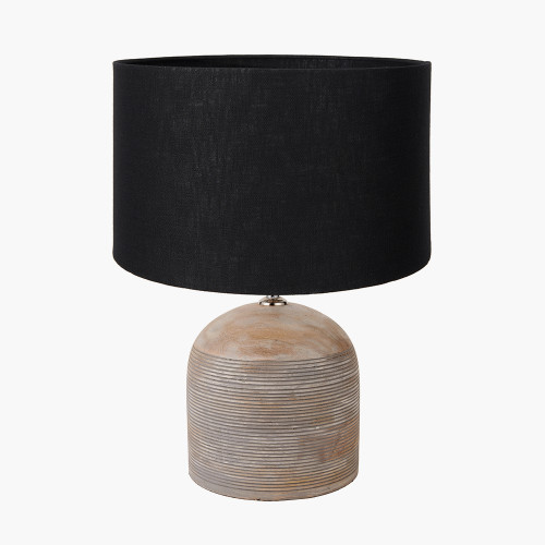 Nelu Grey Lamp/Lino 35cm Black shade