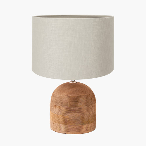Nelu Natural Lamp/lino 35cm grey shade