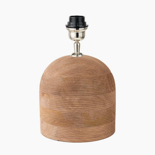 Nelu Natural Engraved Wood Dome Table Lamp