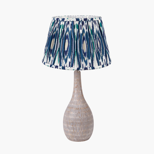 Ioan Grey Table Base & Izara 40cm Blue shade