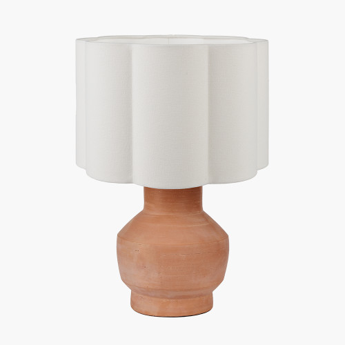 Inna Terracotta Lamp/Bloom 35cm White shade