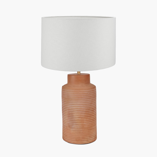Sierra Tall Terracotta Lamp/lino 35cm white Shade