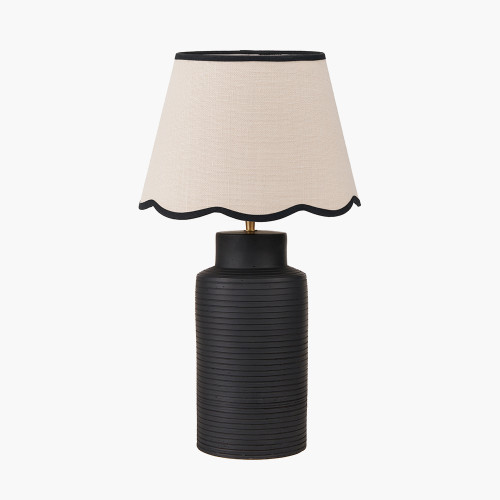 Sierra Tall black Lamp/Tabitha 35cm Cream Shade