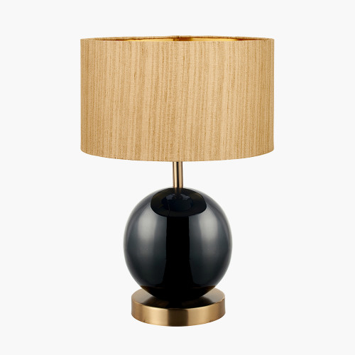 Sofia Black Lamp/stellan 35cm gold shade
