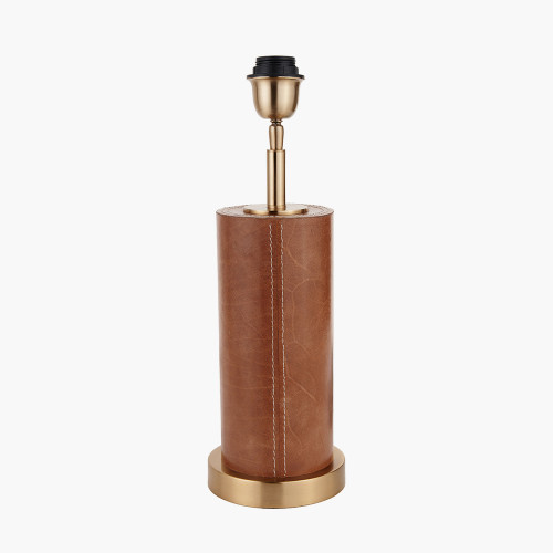 Tan Leather Brass Cylindrical T/L