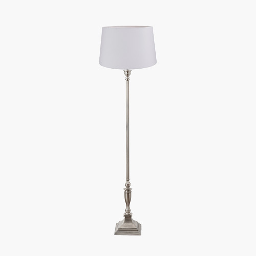 Canterbury Silver Lamp & Winston 45cm White shade