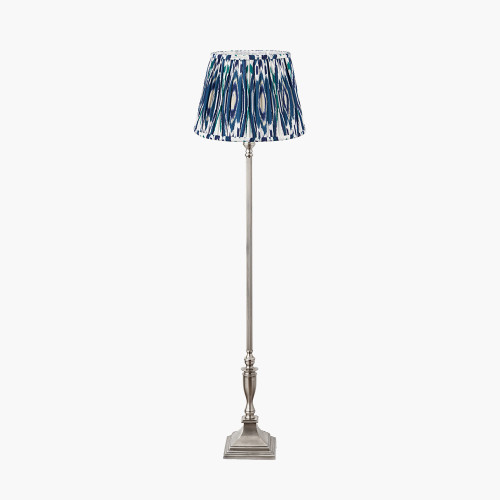 Canterbury Silver Lamp & Izara 45cm blue shade