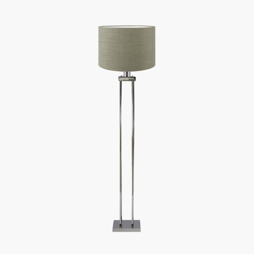Nickel Floor Lamp/Edward 45cm Green shade
