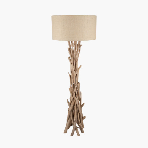Drift Wood Floor Lamp with Natural Jute Shade