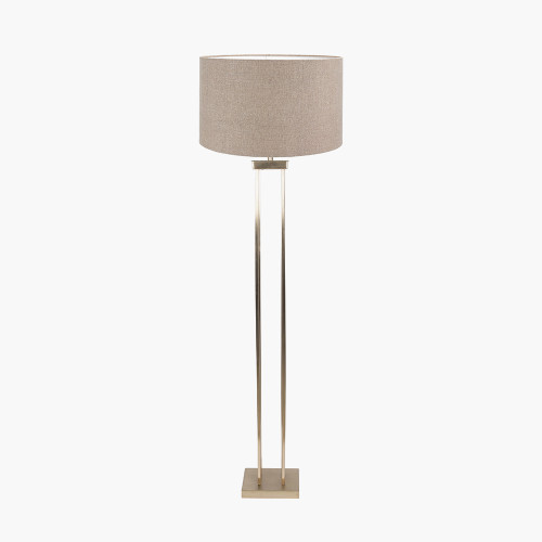 Brass Floor Lamp/Edward 45cm Natural shade