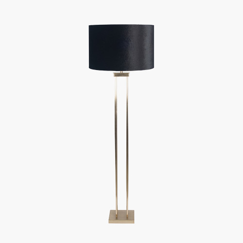 Brass Floor Lamp/Bow 45cm Black shade