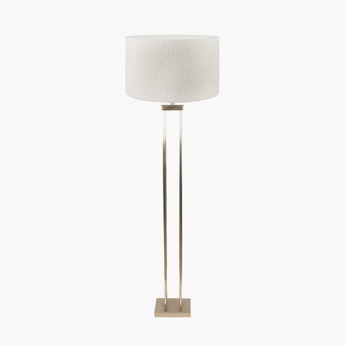 Brass Floor Lamp/rouen 45cm white shade