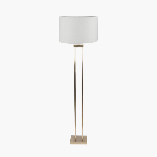 Langston Brass  Floor & Lino White Shade