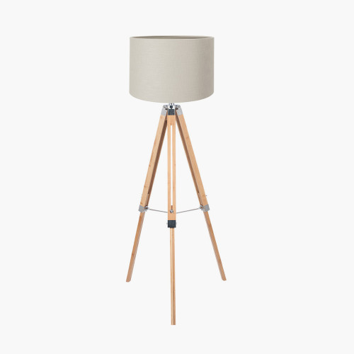 Sumba Tripod Floor Lamp/lino 50cm grey shade