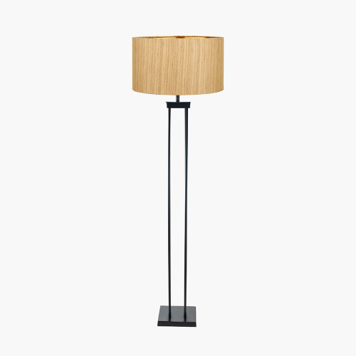 Black Floor Lamp/stellan 45cm gold shade