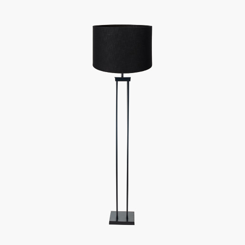 Black Floor Lamp/lino 45cm black shade