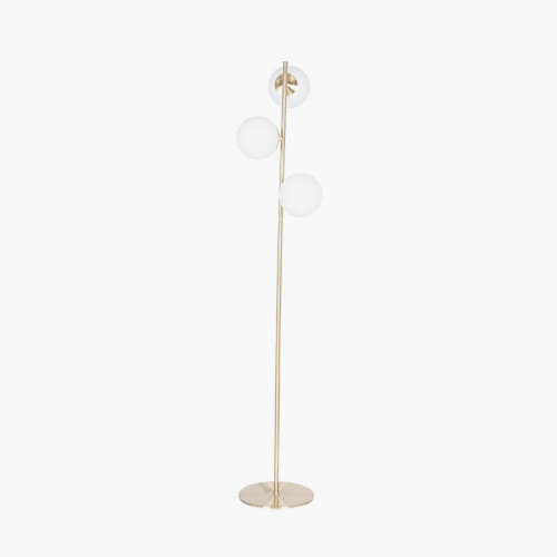 White Orb and Gold Metal Floor Lamp