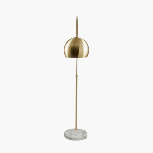 Feliciani Brushed Brass Metal and White Marble