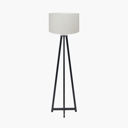 Whitby blk Floor Lamp & Henry 45cm White shade