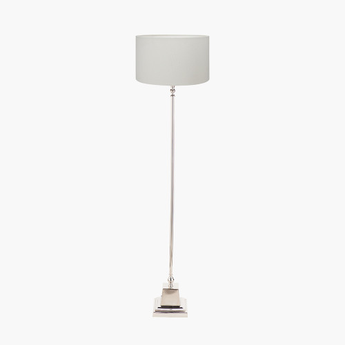 Claudius Nickel Floor Lamp/Henry 40cm White shade
