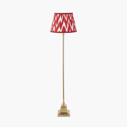 Claudius Gold Floor Lamp/Kamilah 40cm red Shade