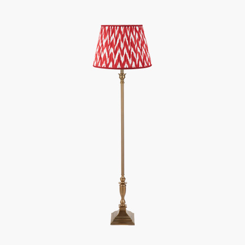 Brass Floor Lamp & Kamilah 45cm red Shade