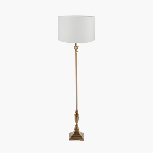 Brass Floor Lamp & Lino white 45cm Shade