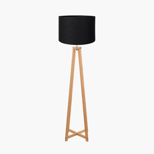 Natural Floor Lamp & Lino 45cm black shade