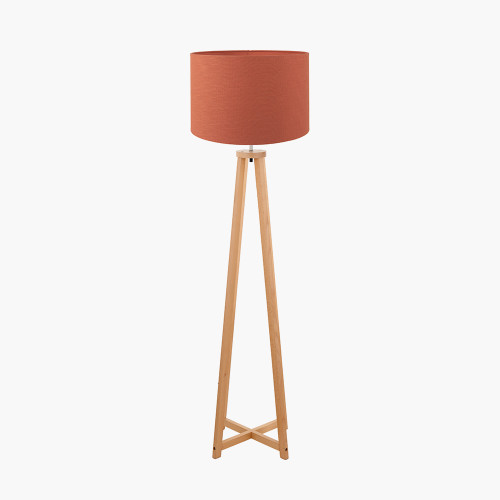 Natural Floor Lamp & Lino 45cm cinnamon shade
