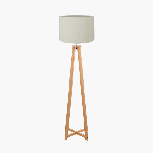 Whitby Natural Floor Lamp/Lino 45cm Cream shade