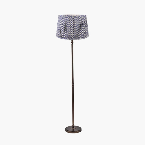 Bronze Floor Lamp/Vienna 45cm Blue shade