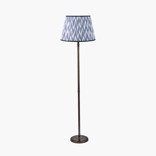 Bronze Floor Lamp/kamilah 45cm blue shade
