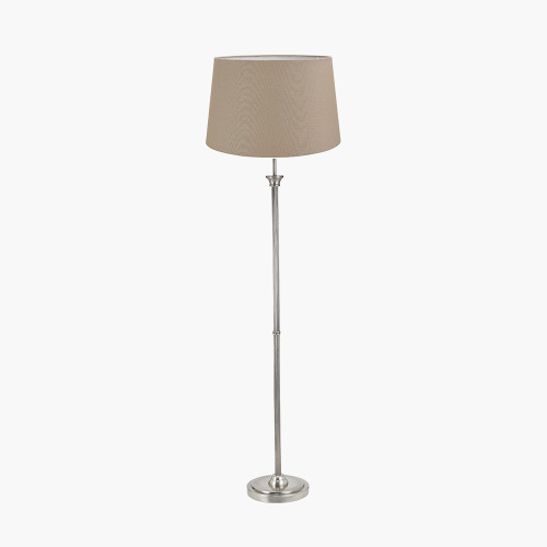 Silver Floor Lamp/Winston 45cm Taupe shade